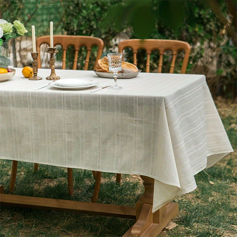 Orders Linen tablecloth with linen lace all around, dinner tablecloth