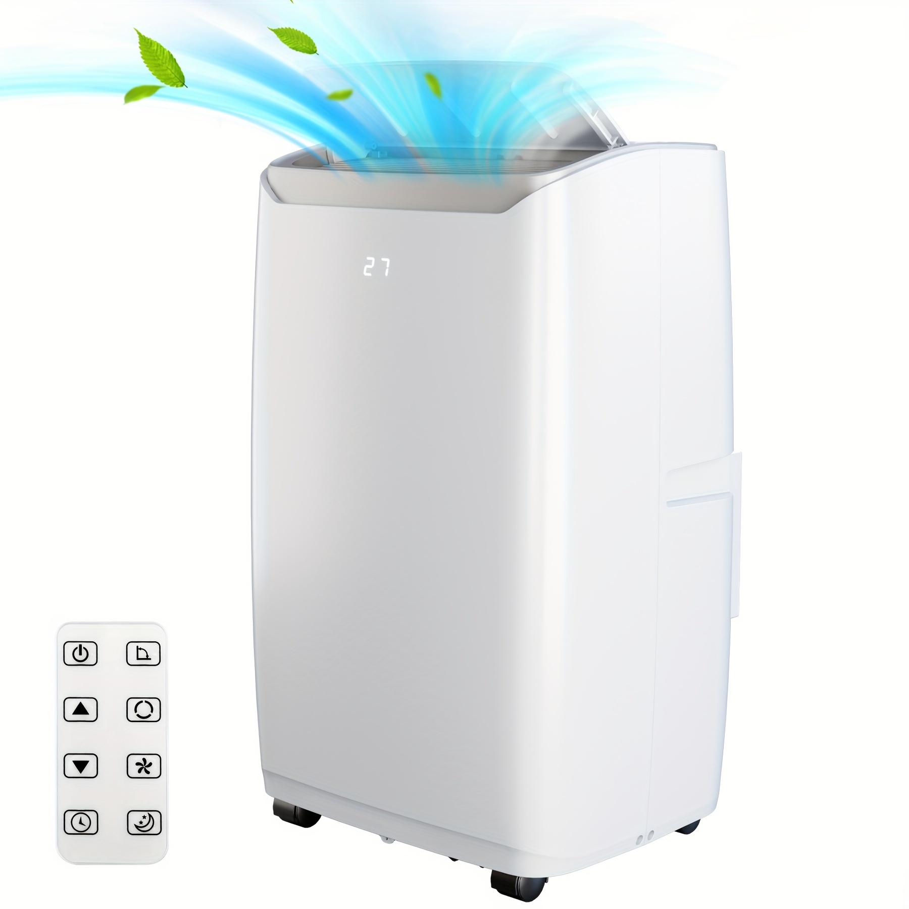 

Portable Room Air Conditioners, 12, 000 Btu With Multi-speed Fan, Dehumidifier Mode, Easy-to-clean Washable Filter, White