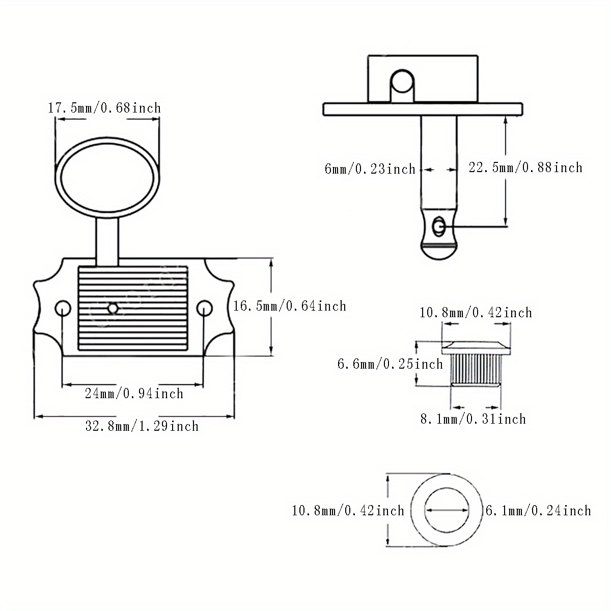 3L3R Small Ellipse Buttons Guitar String Tuning Pegs 1:15 Vintage Style Tuners Machine Heads Set of 6pcs for Les Paul Style Electric or Acoustic Guitar, Tuning Pegs Replacement, Classic Tuners, Vintage Design, Replacement Tuners, Acoustic Guitarists
