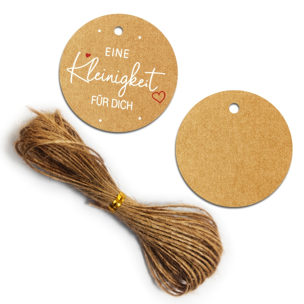 Image of 48pcs Vintage Design Round Gift Tags With , German "eine Für Dich" Birthday Wedding Party Favors Decor Tags With