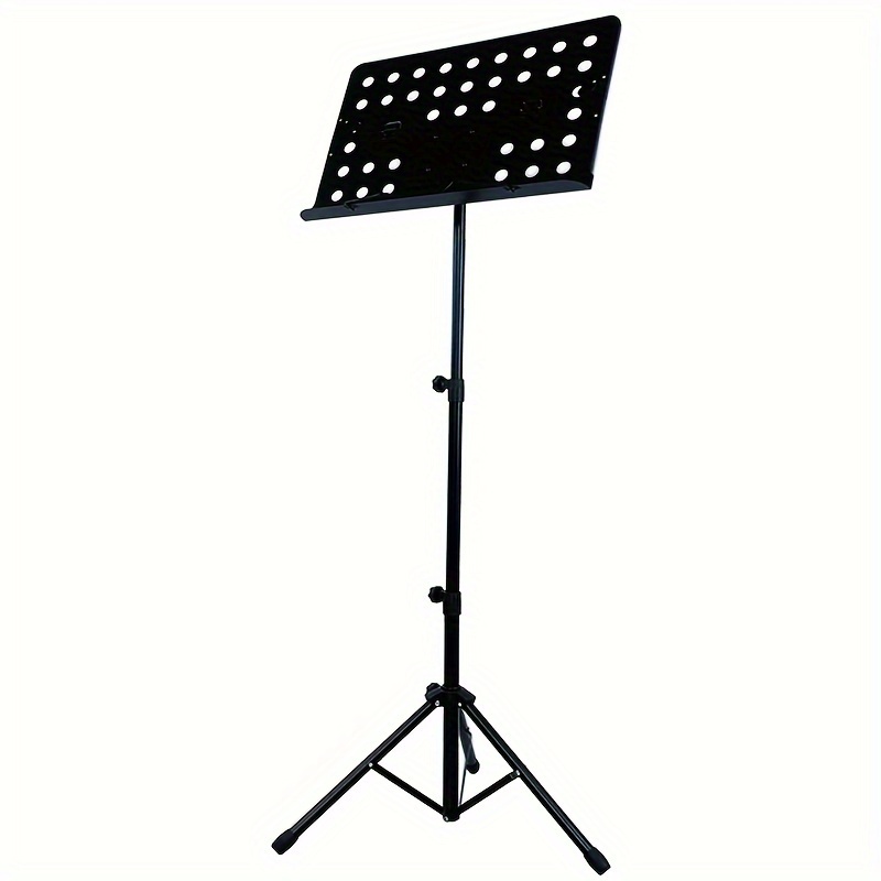 TEMU Portable Folding Music Stand - Adjustable & Extendable For Guitar, Drum, Kite, Erhu, Violin | Ideal For Performances, Bands & Travel | Notebook & Projector Holder