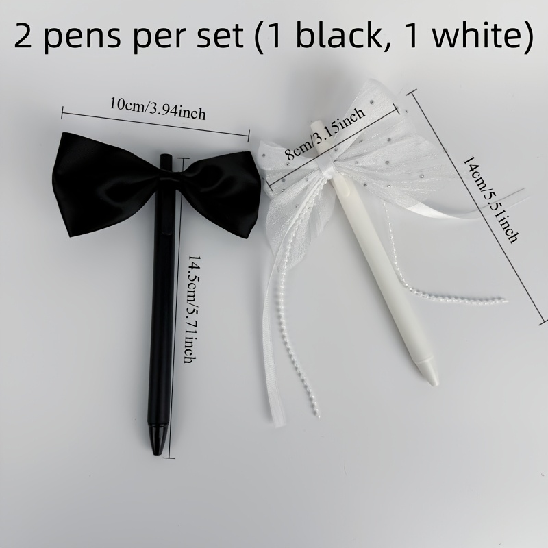 E-shop 2er-Set Braut- und Bräutigam-Stifte mit Perlen-Schleife und Krawatte für Hochzeit, Eintragung und Heiratsantrag Foto-Requisiten