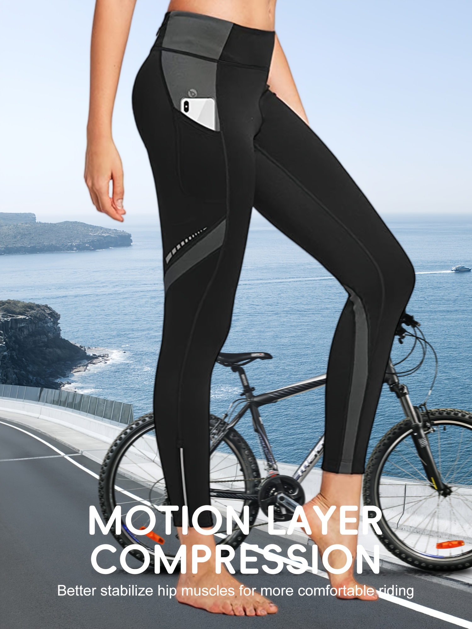 Yoga Pants Bike Riding Leggings WOSAWE Women's Cycling Tights Long - Main Image