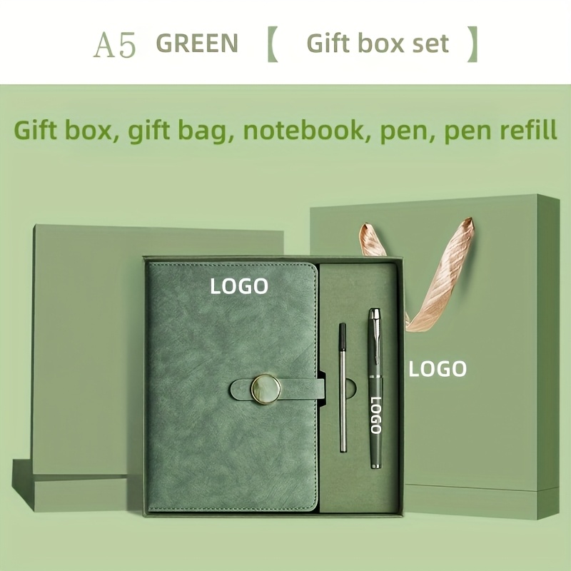 Custom A5 Faux Leather Password Notebook Gift Set