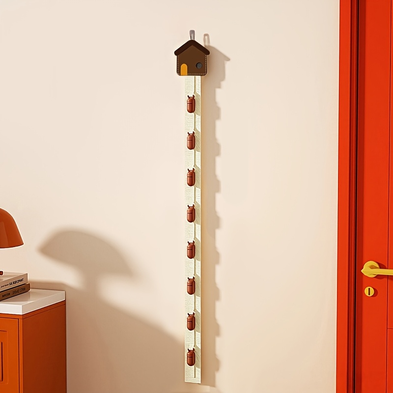 TEMU 1pc Voidisle Wall-mounted Hat Rack With 8 Clips - No Drill Adhesive/screw Installation Suitable For Baseball Caps, Fishing Hats, For Home Door