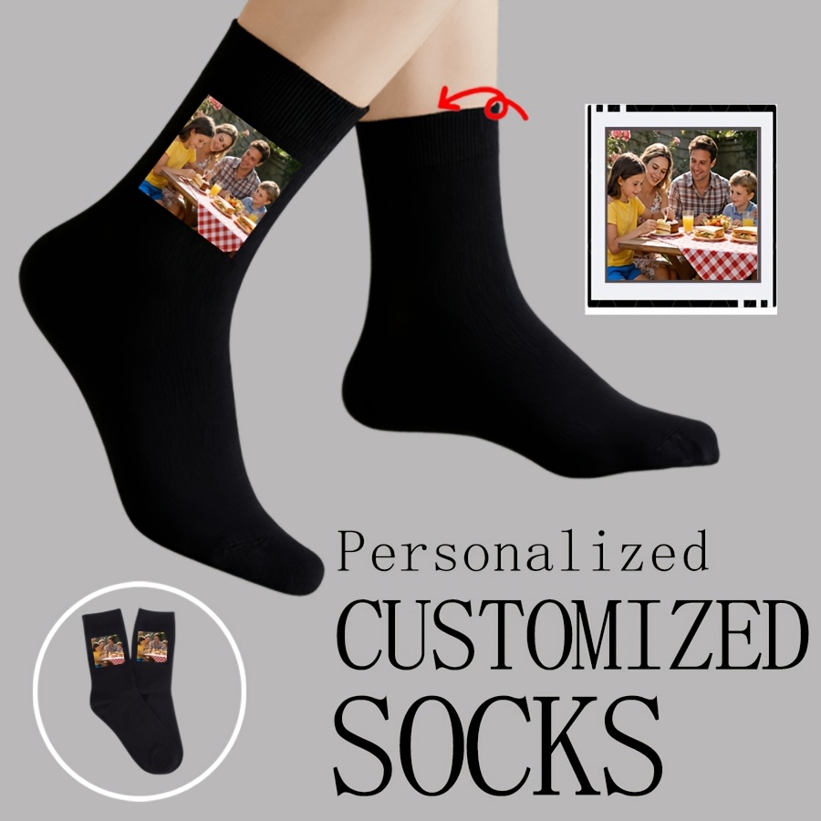 TEMU 1 Pair Custom Face Socks – Print , Picture, Or ! Personalized And Custom-printed, Unique Socks Make Perfect Anniversary Gifts