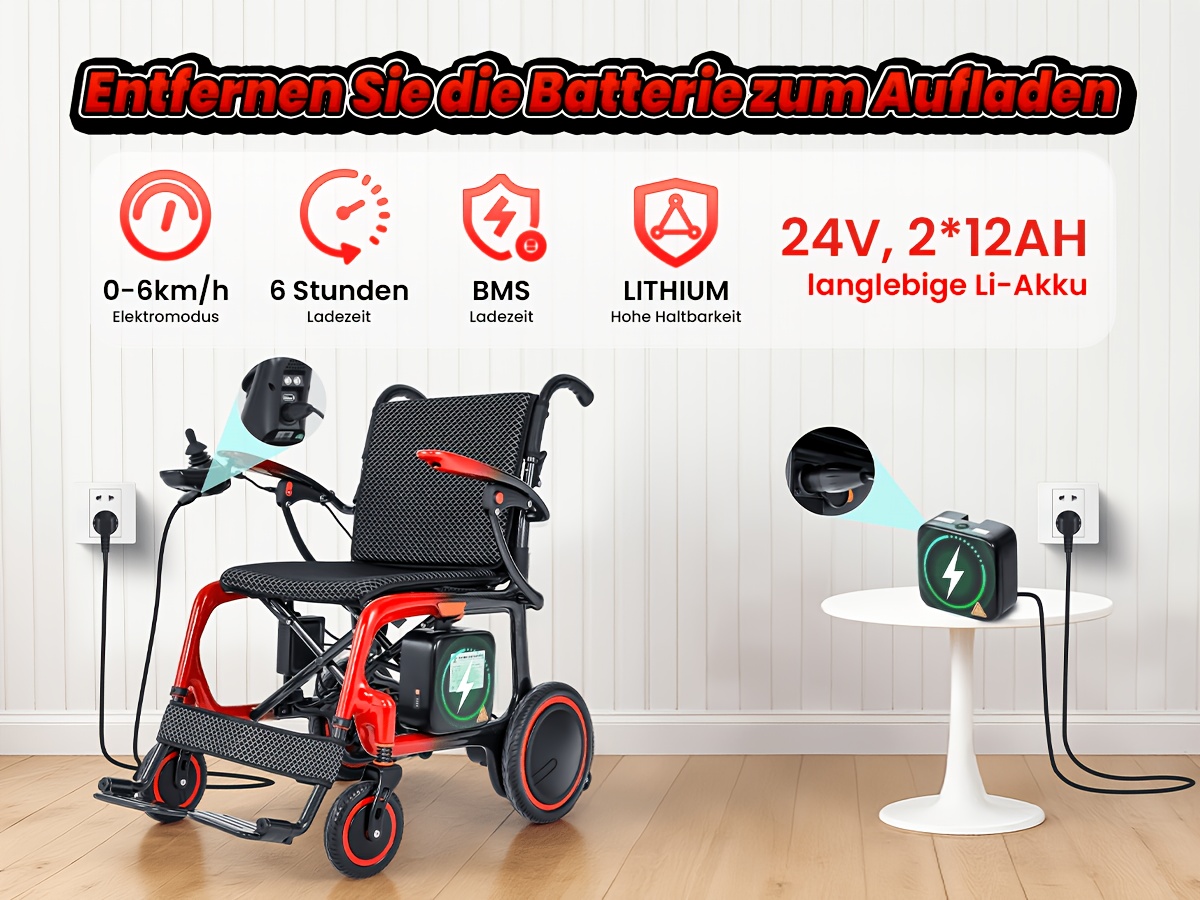 the 2026 foldable carbon fiber electric wheelchair weighs 13 75 kg has a   load of 120 kg and   with a 24ah battery 2 12 with a range of 48 km it   with a backpack dust cover and a double layer thickened anti   cushion Product details 6