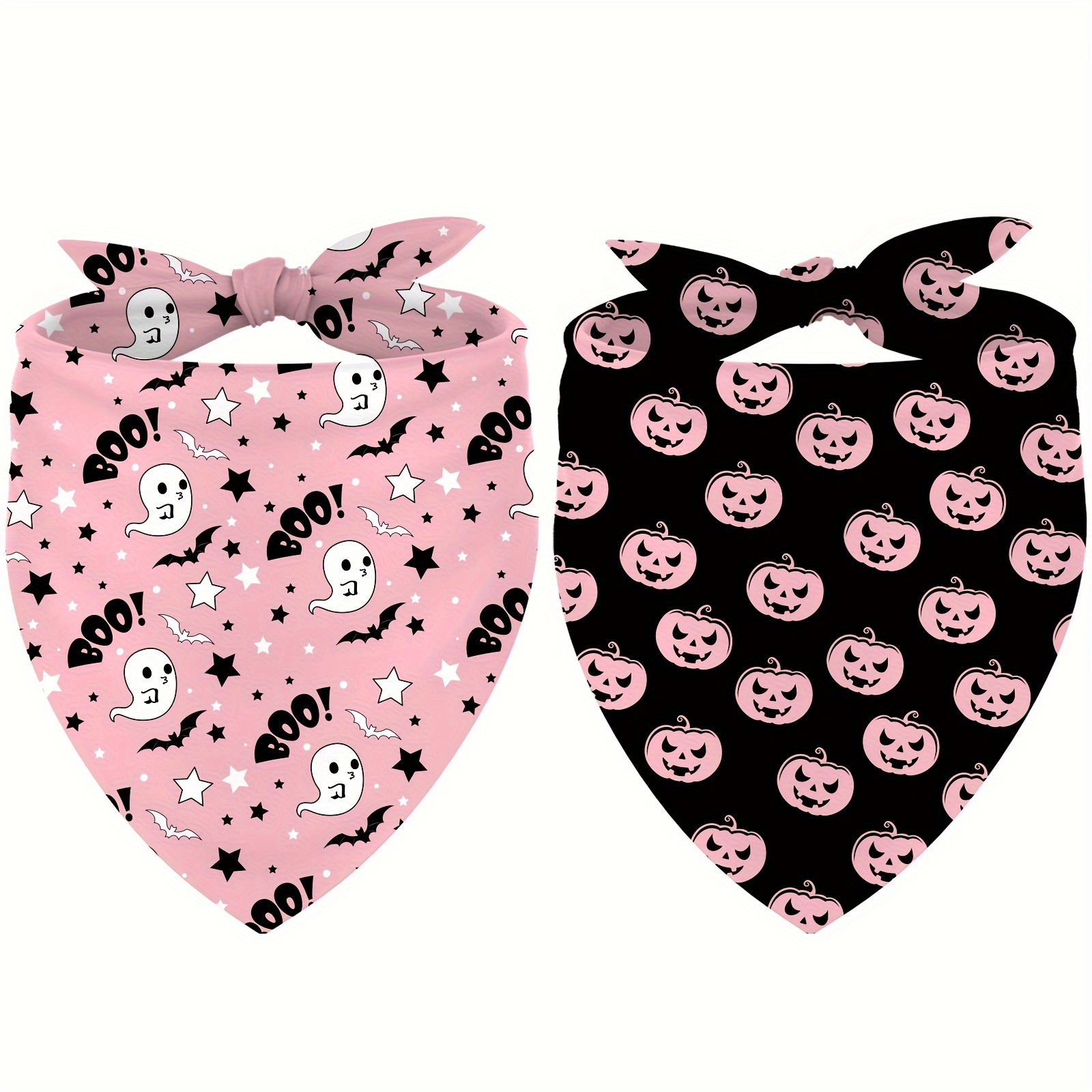 

2pcs Halloween Dog Bandanas - & , & Reusable Pet Scarves For Small To Breeds