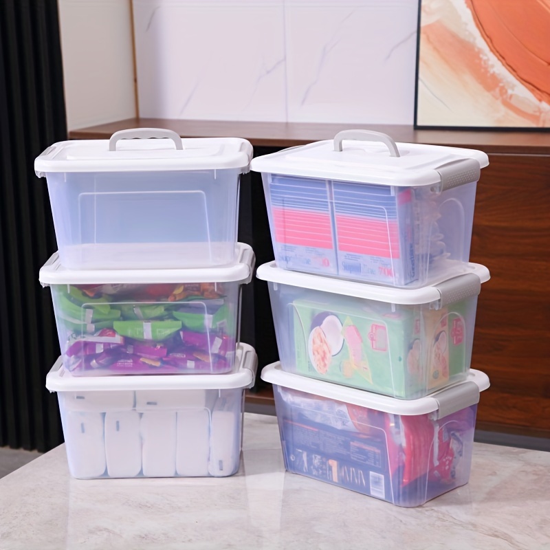 

10pcs Of Transparent White Plastic Boxes With , Waterproof And Dustproof, Suitable For Tools, Toys, Snacks, Paintbrushes, And Paint, Stackable For Storage And Organization.