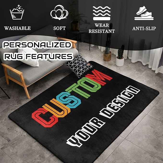 customizable   doormat 1kg m thick   with non slip silicone base personalized with your photo logo or text ideal for entryway bedroom living room hand washable details 1