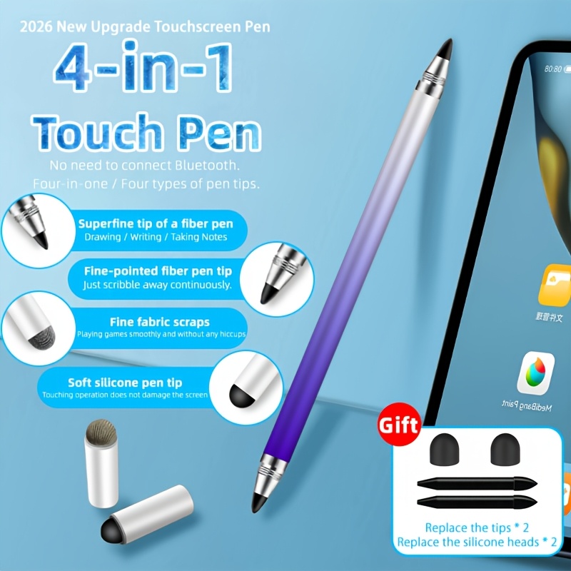 TEMU Stylus Pen (4in 1), Universal Touch Screens Stylus Pen For Ipad/pro/iphone/android Phone/ /fire/tablets And All Capacitive Touch Screens