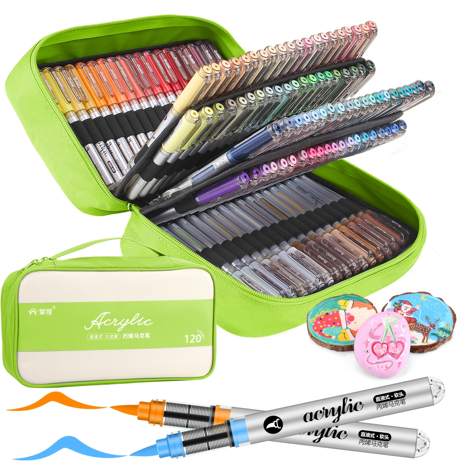 

Grasp120 Acrylic Paint Marker Set, 120 Colors, Odorless, Non-toxic, Portable With Carrying Case, Professional Art Supplies For Office, Study, Diy Crafts, Gift Idea