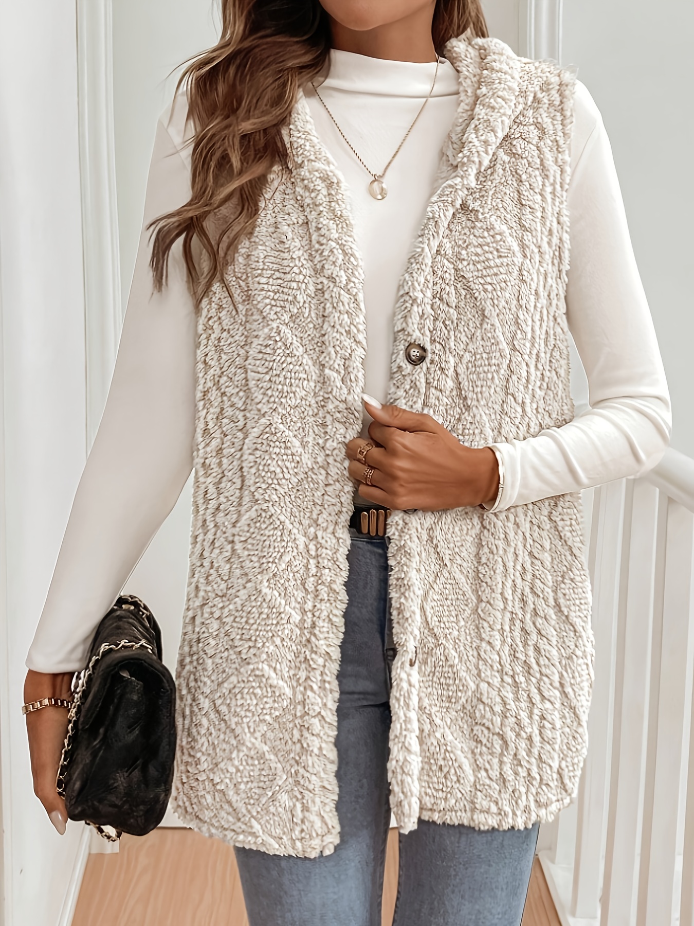 plus size plus size plush vest jacket