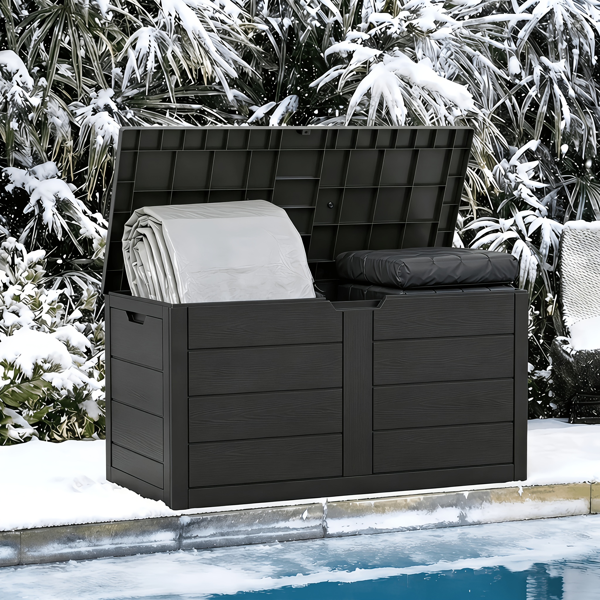 75 Gallon Resin Outdoor Storage Deck Box with Handles