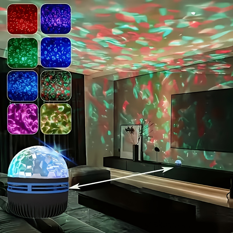 room decoration ripple wave projection light usb powered remote adjustable ceiling atmosphere light suitable as bedroom night light holiday gift mood lighting party decoration usb powered no   Product details 7