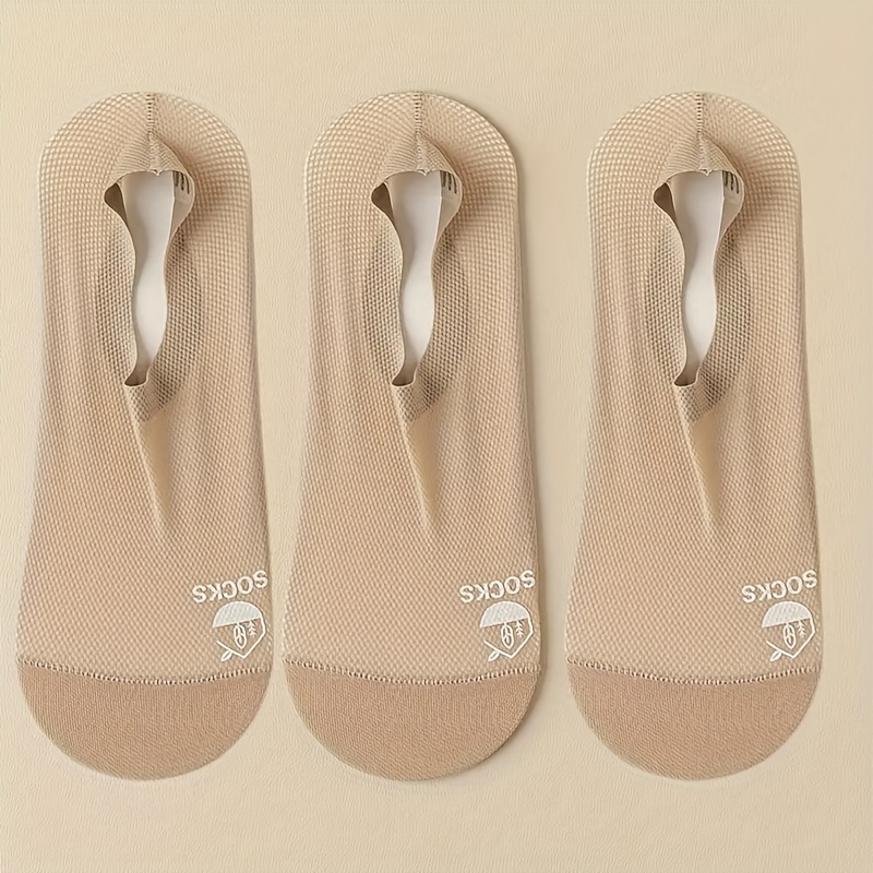 E-shop 3 Paar Damen Kühlende Unsichtbare Boat-Socken, Atmungsaktive, Leichte, Rutschfeste Netz-Fischnetz-Socken, Geeignet für Alltägliche Freizeit-