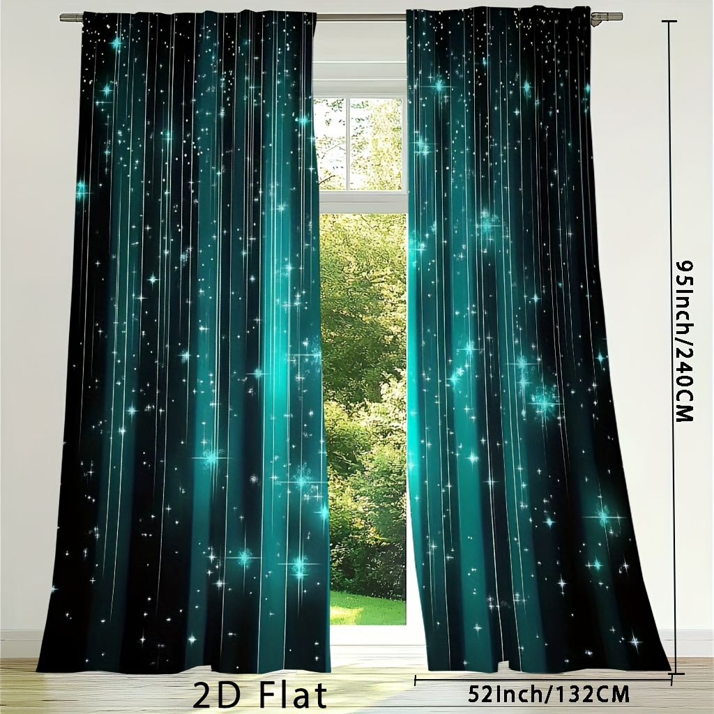 TEMU 2pcs, 2d Flat Blackout Curtains, Complete Blackout Curtains, Bedroom Blackout Curtains, Blackout Kitchen Curtains, Thin Blackout Curtains,