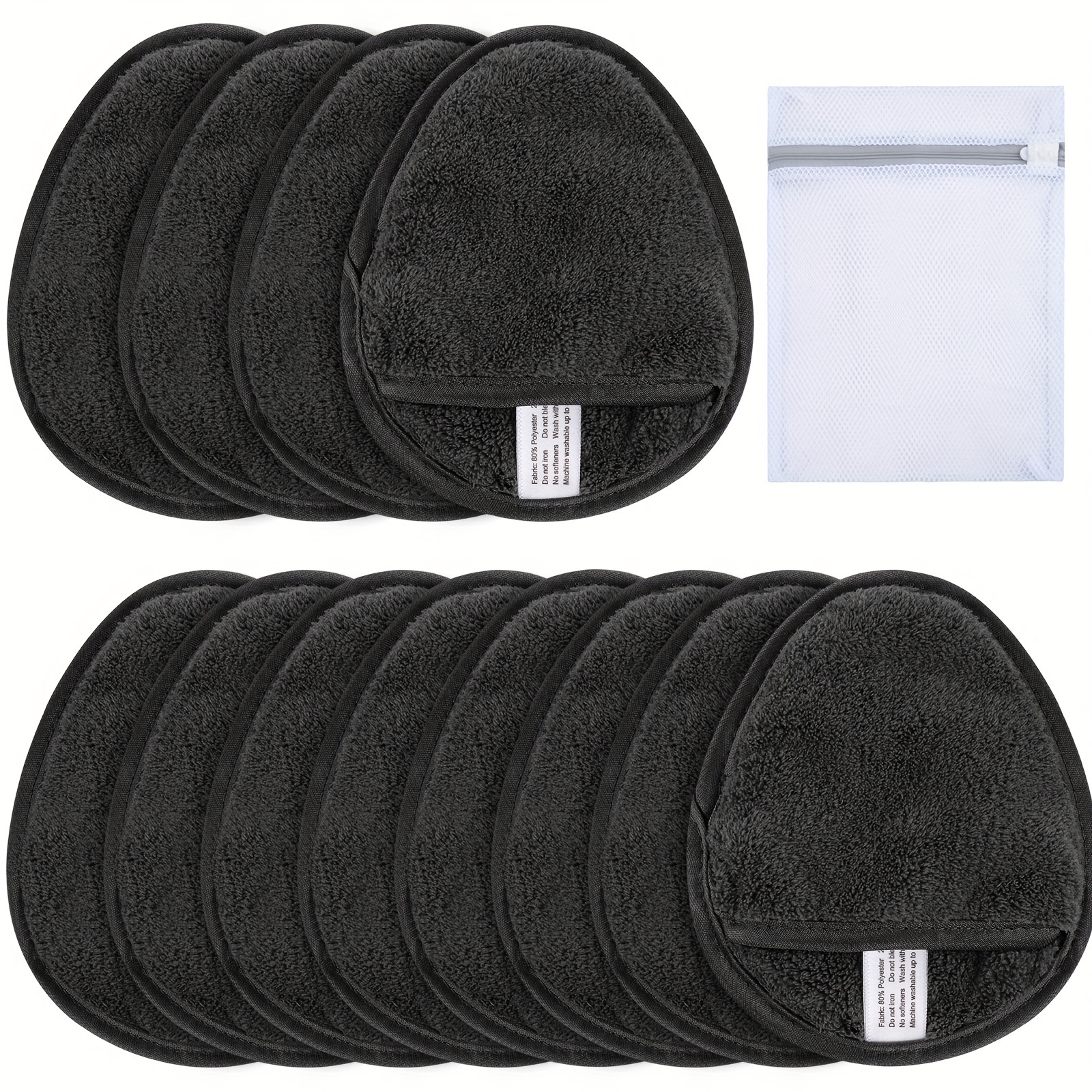TEMU Makeup Remover Pads Reusable Makeup Removal Pads Washable Microfiber Makeup Removal Pads Face Super Soft Facial Cleansing Pads With Laundry Bag
