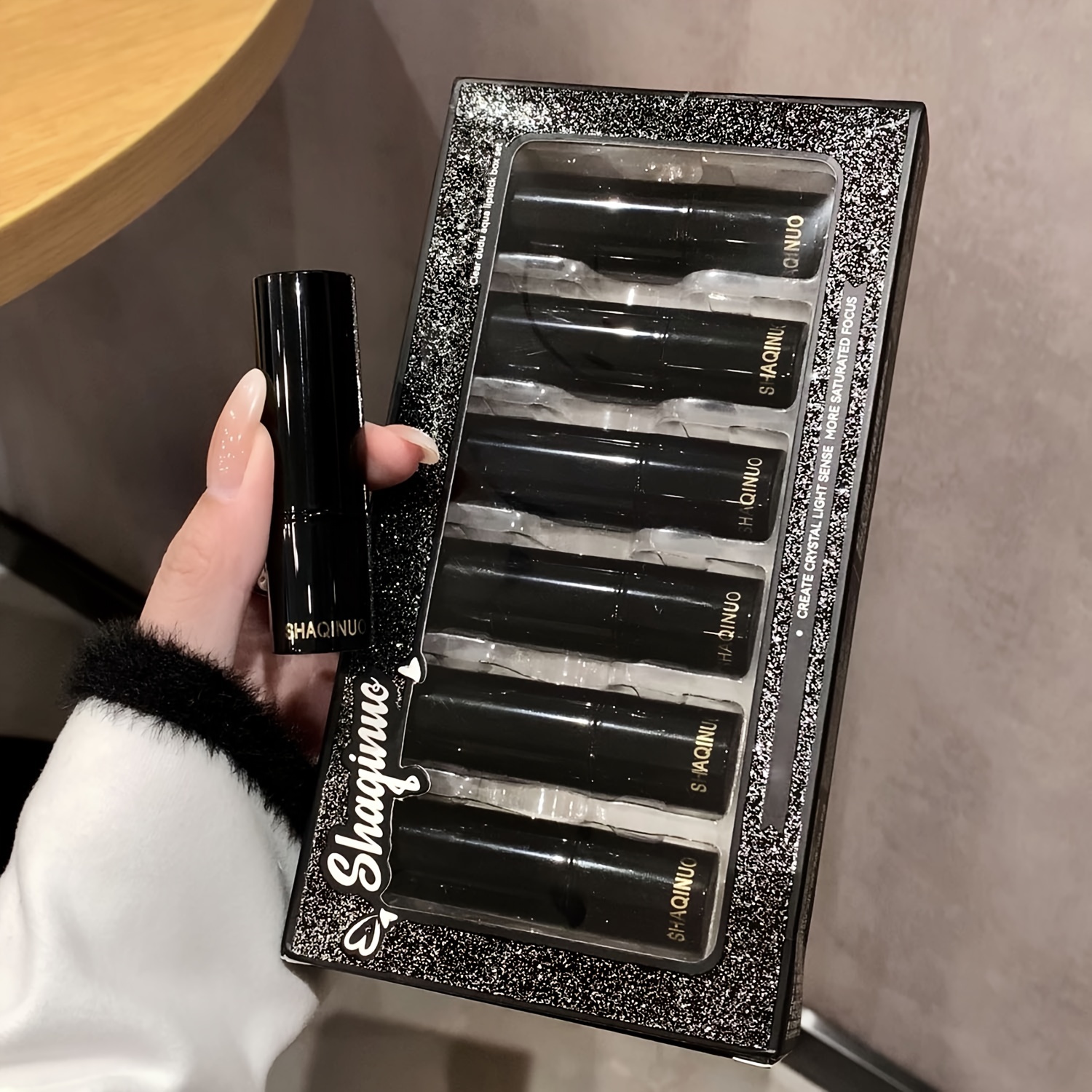 6pcs/lápiz labial transparente con acuático, hidratante y