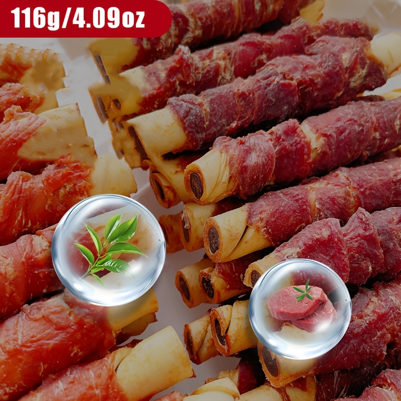 TEMU Dog Snacks Duck Meat Wrapped Beefhide Filled Chew Stick Duck And Hide Compressed For Dense Durable Tearing Thick And Texture Ideal For