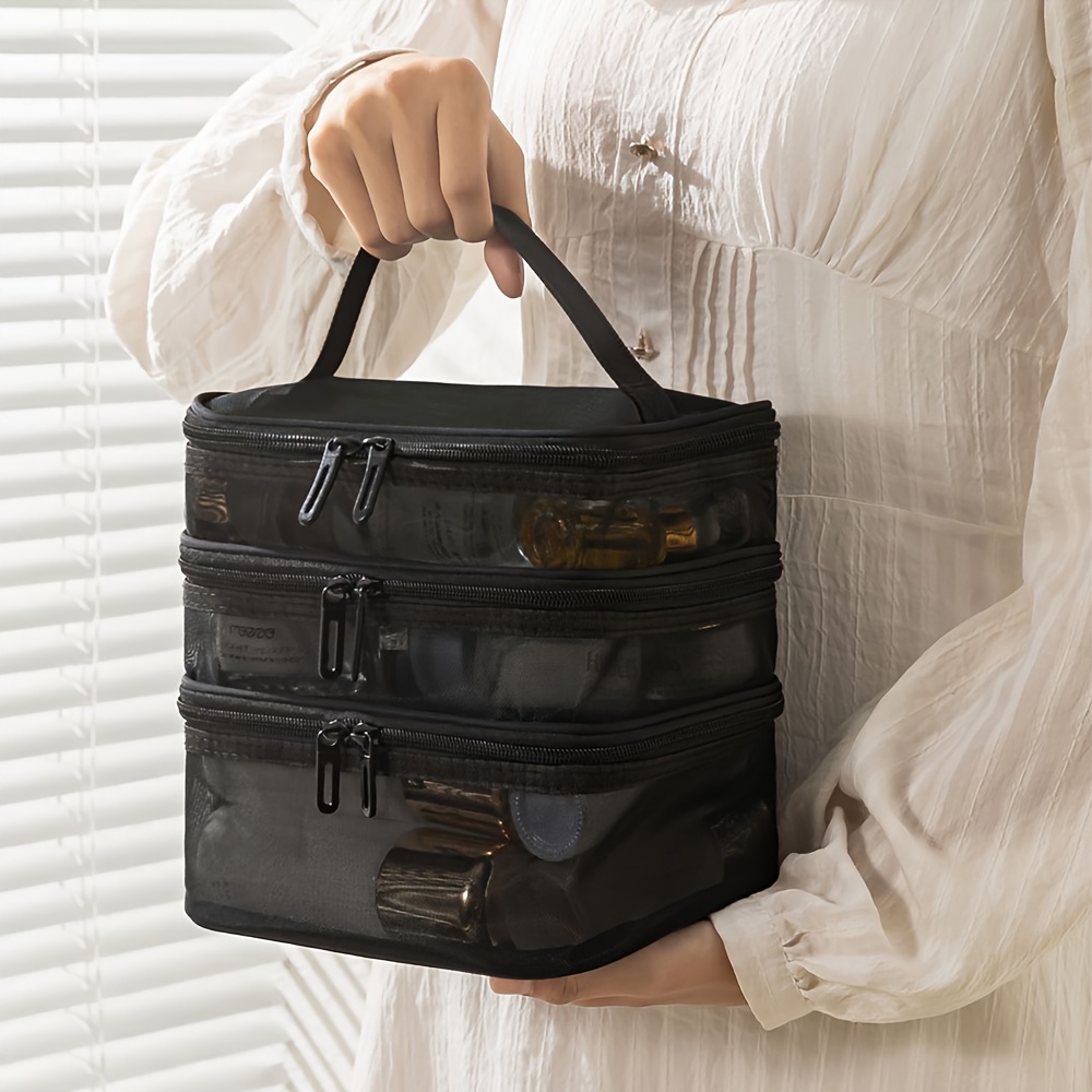 stor kapacitet 3 lagers resehygienpåse bärbar kosmetisk - Temu Sweden