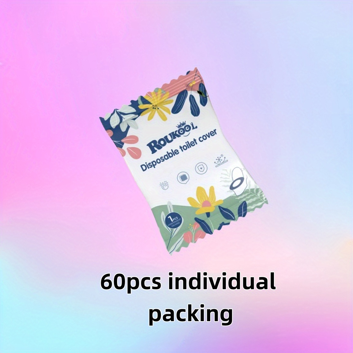 TEMU Disposable Toilet Seat Covers - Individually Wrapped, 2-ply, Floral Print, Essential For Travel & Guest Hygiene (pack Of 15/30/60)