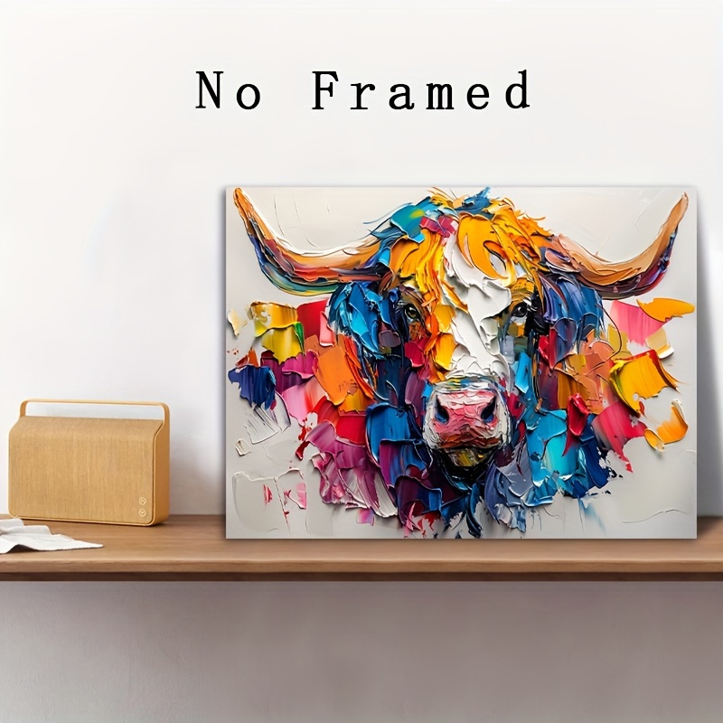 キャンバス 油絵　専用　カラフルCOWS   　5 キャンバス 油絵専用カラフルCOWS 5