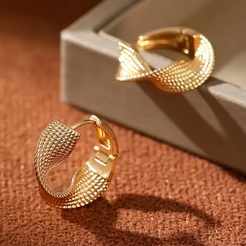 2pcs new exquisite bohemian style 14k gold plated alloy earrings for women fashion earrings wedding party birthday and anniversary gifts elegant jewellery for adult women over 15 years old