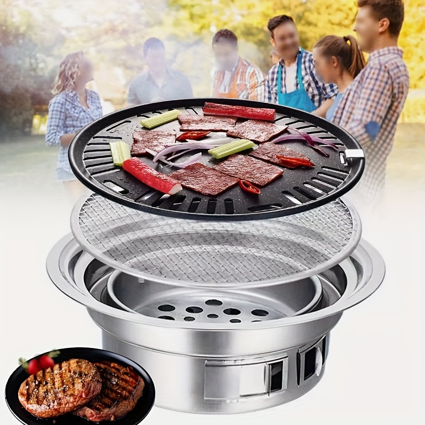 Grille De Barbecue En Acier Inoxydable 60x40 Cm - Avec Cadre - Pour Barbecue Coréen, Camping, Pique-nique - 8