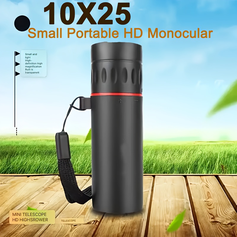10x25 true hd long distance adult monocular 10x   storage free storage bag and lanyard durable telescope hiking equipment monocular is perfect for outdoor   watch games perfect birthday gift