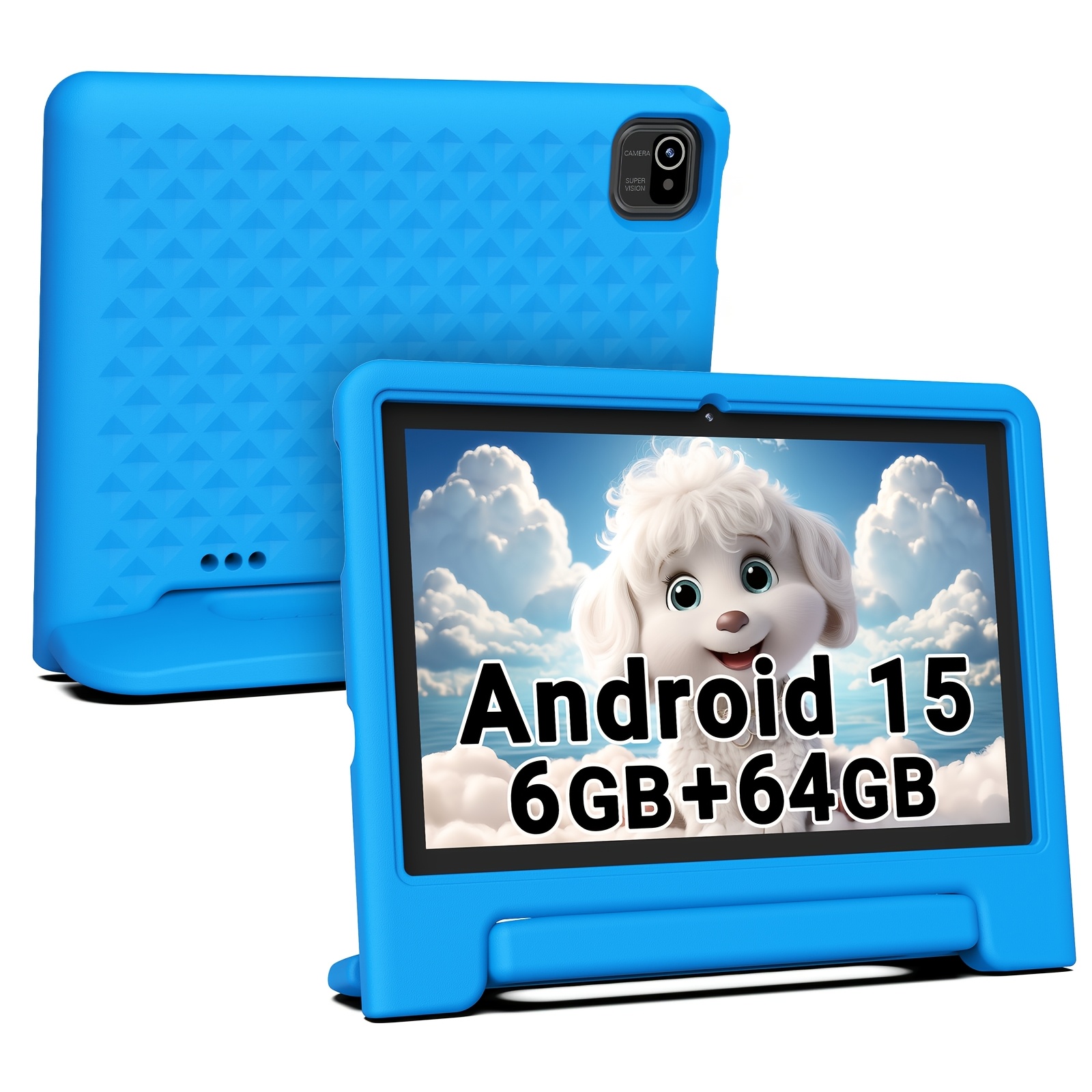 Kids Tablet, 10" Hd Screen, 15, 6gb+64gb, Tablet For Kids With Eva Shockproof Case, , Ad-free Contents, , Pre-installed Educational Apps, 5000mah