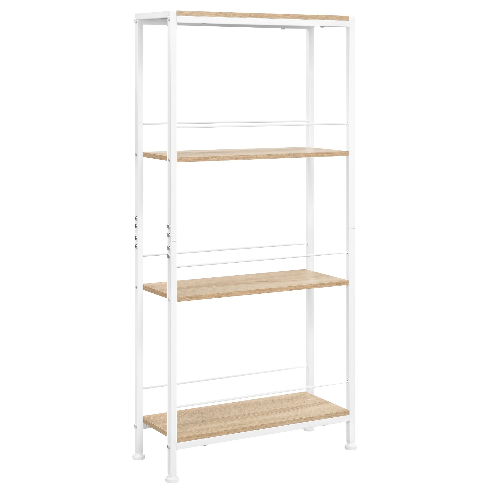 Four-layer Built-in Bookshelf | Narrow Study And Living Room Storage Rack, Freestanding, Wood And Metal, 50 X 110 X 20 Cm, , Mixed Color