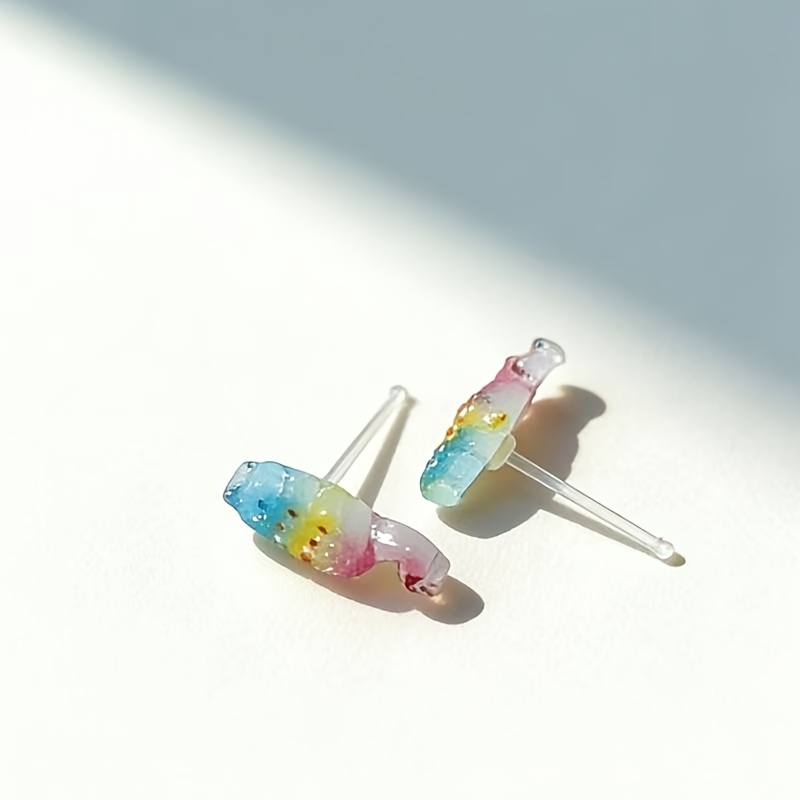 Cute Cartoon Luminous PeaRooster Stud Earrings for Women