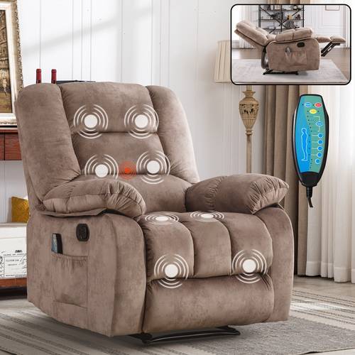 large manual chair wide manual recliner for seniors fabric living room padded adult recliner with heated vibration usb port and remote controls