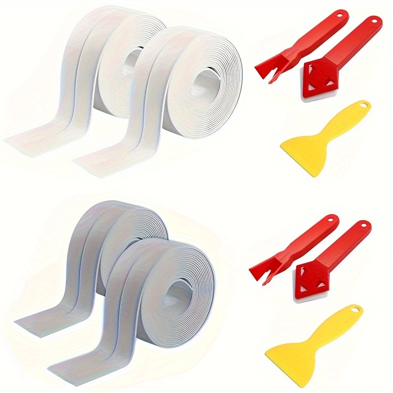 

Bathroom Sealing Tape, 2 Rolls (22 Feet) Self-adhesive Caulking Strip For Bathroom Sealing, Used For Shower, Kitchen, Hotel Bathroom, Wall Corner, Bathroom Decoration, With Sealing Tool (3.8cm-white)