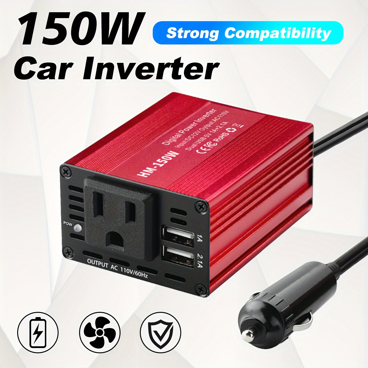 car inverter mini portable inverter car plug plug 150w - Temu Oman