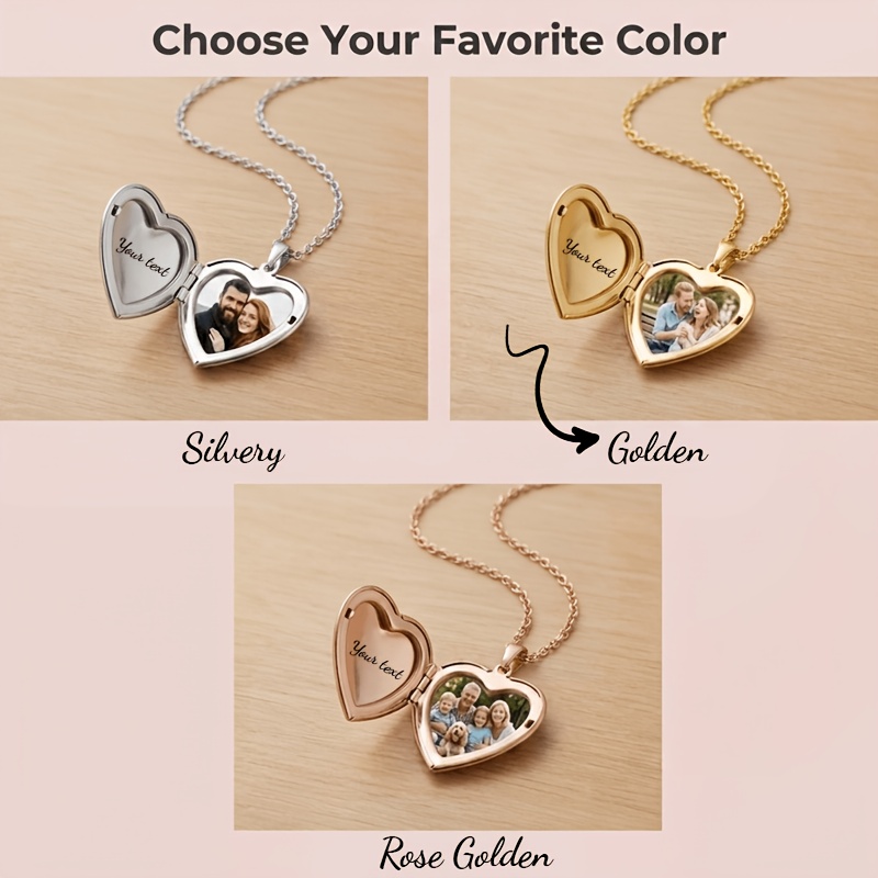 TEMU Collana con ciondolo a cuore con foto personalizzata, processo di trasferimento termico, collana con personalizzata, regalo per madri, e