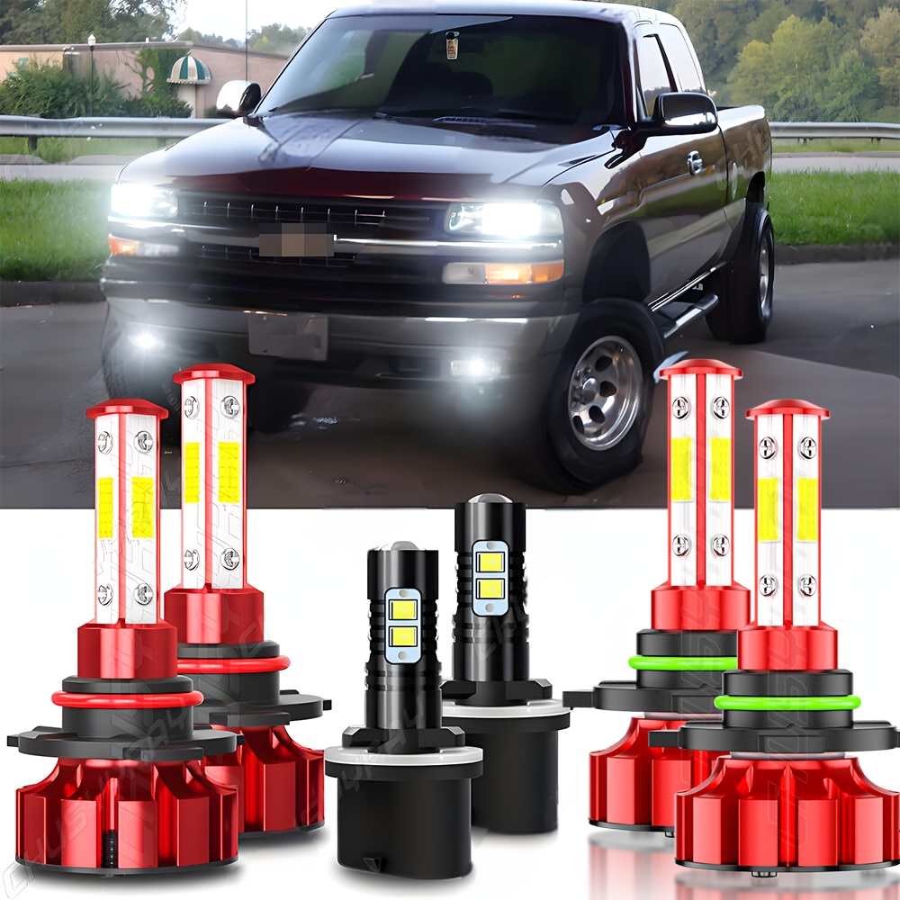 

For Silverado(1999-2002)(2000-2006)led Headlight Bulbs Beam Combo Kit, 9005 9006 880, 500% 6000k , Over 50, 000 Hours , Without Battery