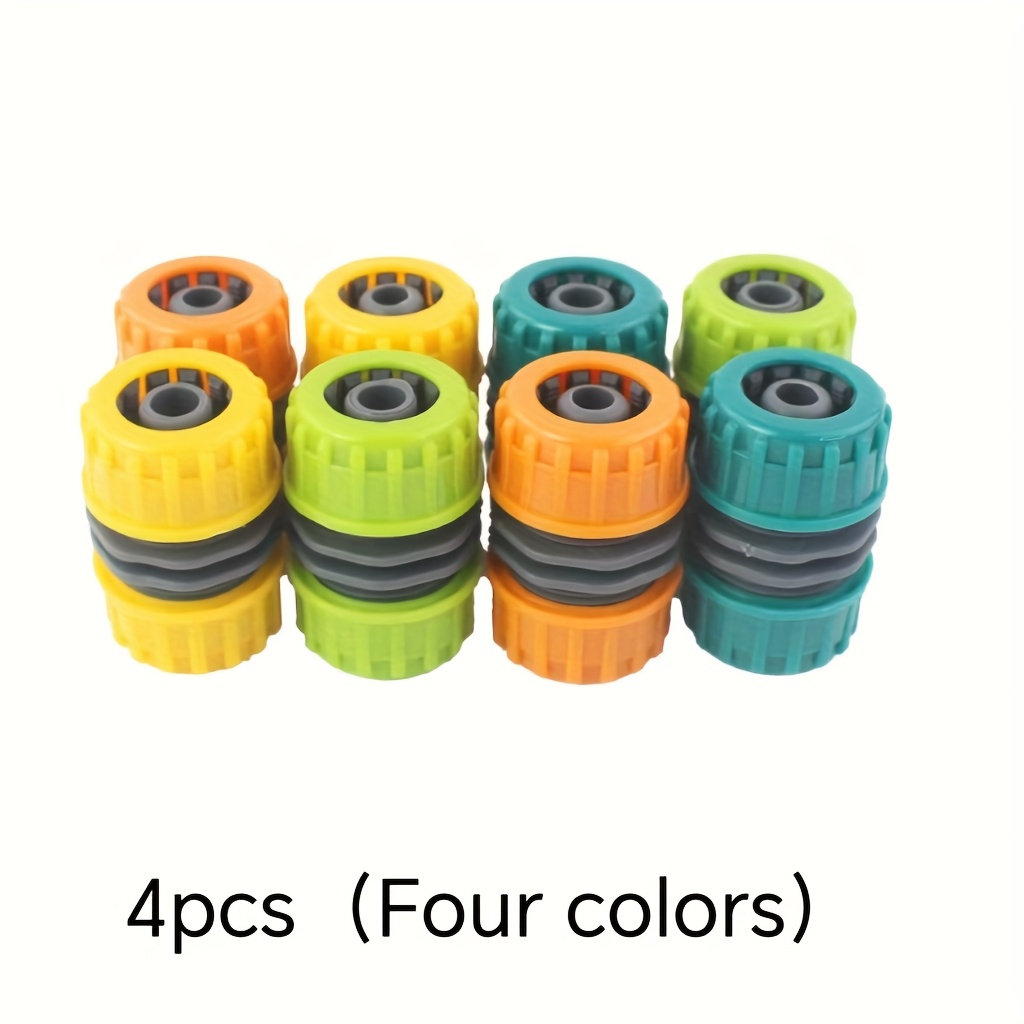 Image of 4pcs Of Universal Garden Hose Quick Connectors, Made From Plastic, Featuring 4-part Repair Joints And Adapters, With Universal Thread , Suitable For Home And Garden Hose Outlet Accessories.