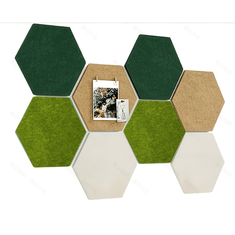 TEMU 8pcs/set Hexagon Felt Board Tiles Modern Self-adhesive Felt Bulletin Board, Home & Kitchen > Home Decor > Home Decor Items > Decorative Memo