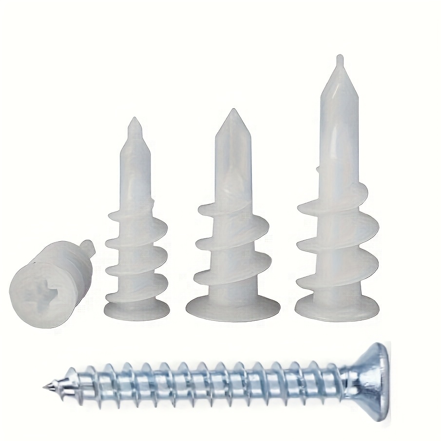 100-Pair Upgraded Self-Drilling Drywall Anchors – Zinc Plated Steel, 0.47" X 1.38" – No Pre-Drilling Needed – For TV, Shelves, Cabinets – Strong Metal Expansion Set