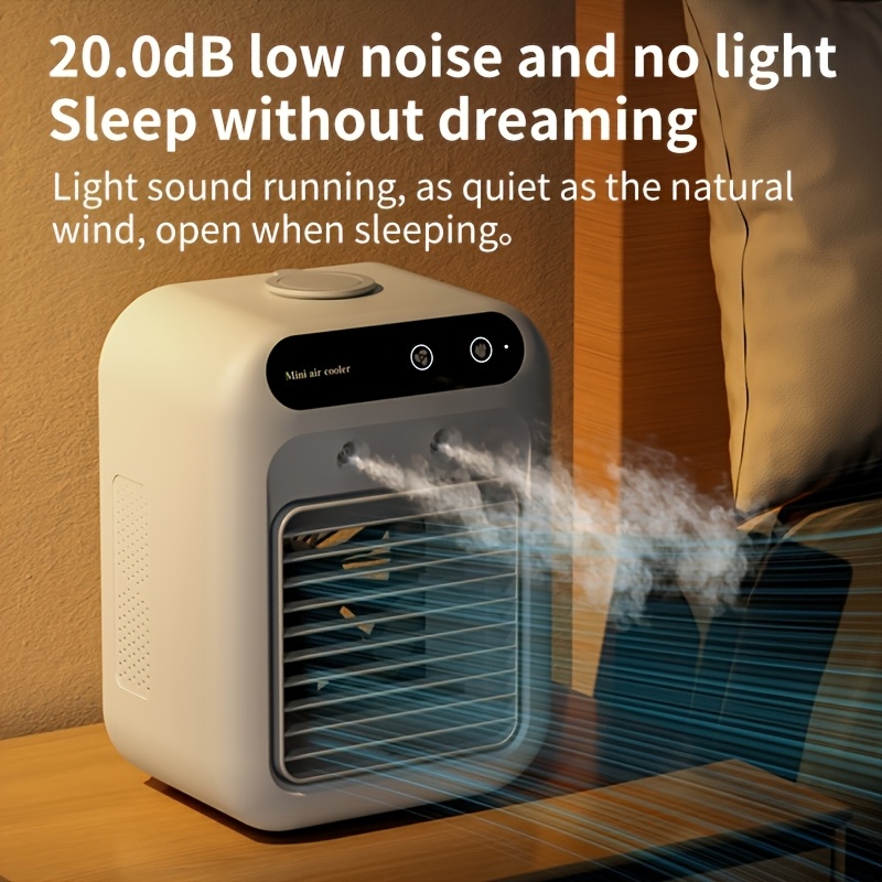 USB Rechargeable Mini Air Cooler Fan Mini Humidifier Cooling Fan, 30-Second Rapid Cooling, Two-Speed High-Speed Silent Fan Portable Desktop Cooling Device, Large-Capacity Battery And Water Tank Suitable for Home Office Or Dormitory Use