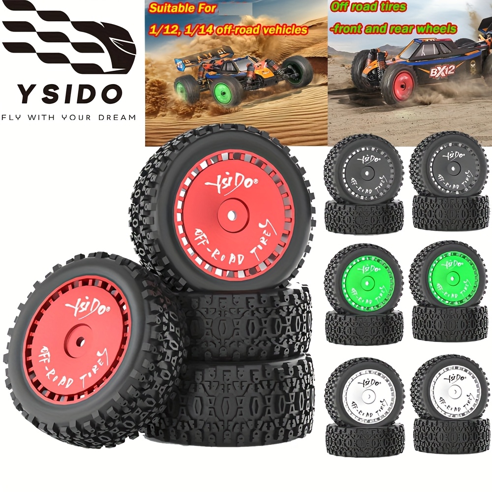 Lot De 4 Pneus RC 1/8 – 118x82x41mm, Hexagone 17mm – Mélange Souple, Adhérence Tout-terrain – Pour Buggy, Truggy
