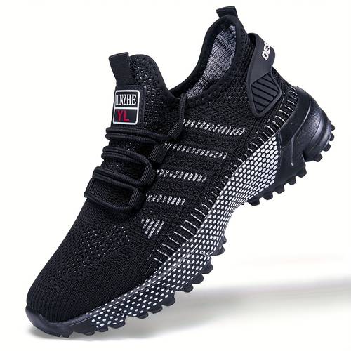 mens breathable mesh sneakers casual stylish non slip eva sole lace up running walking outdoor activities