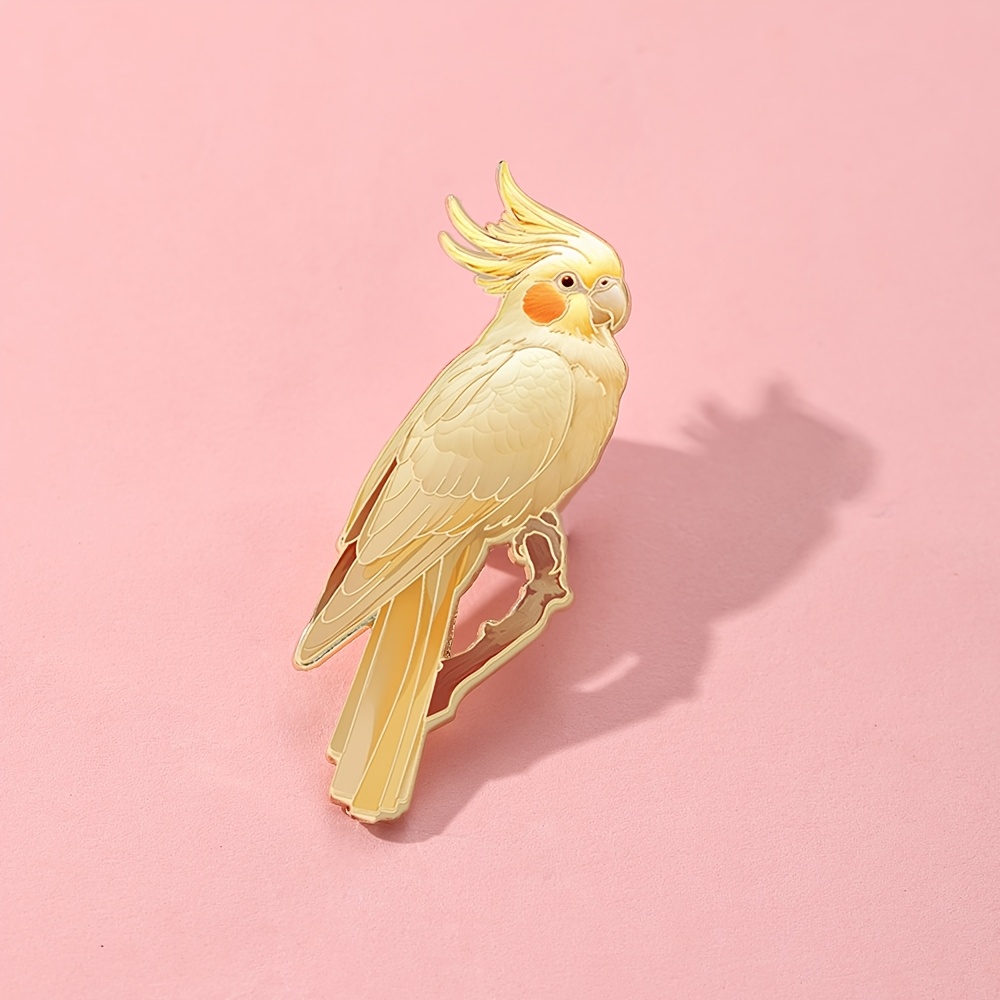 Yellow Parrot Enamel Pin, Christmas Decorative Brooch