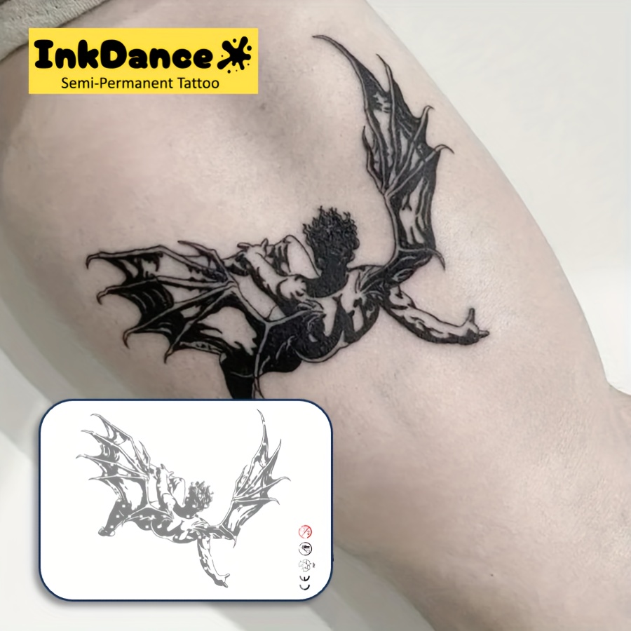 Inkdance Fallen Tattoo Stickers, Semi-permanent And Temporary Tattoos For Men And Women, Realistic Fake Tattoos That Are Waterproof And Long-lasting, Natural Plant Ingredients D223