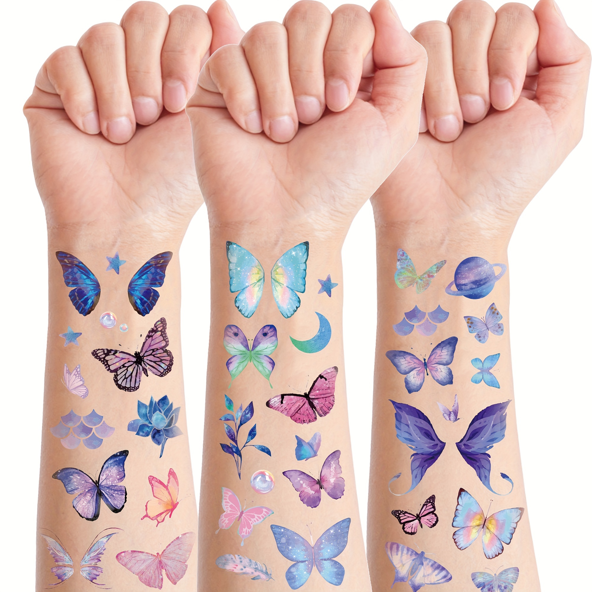 tatuajes de flores y mariposas en los pies