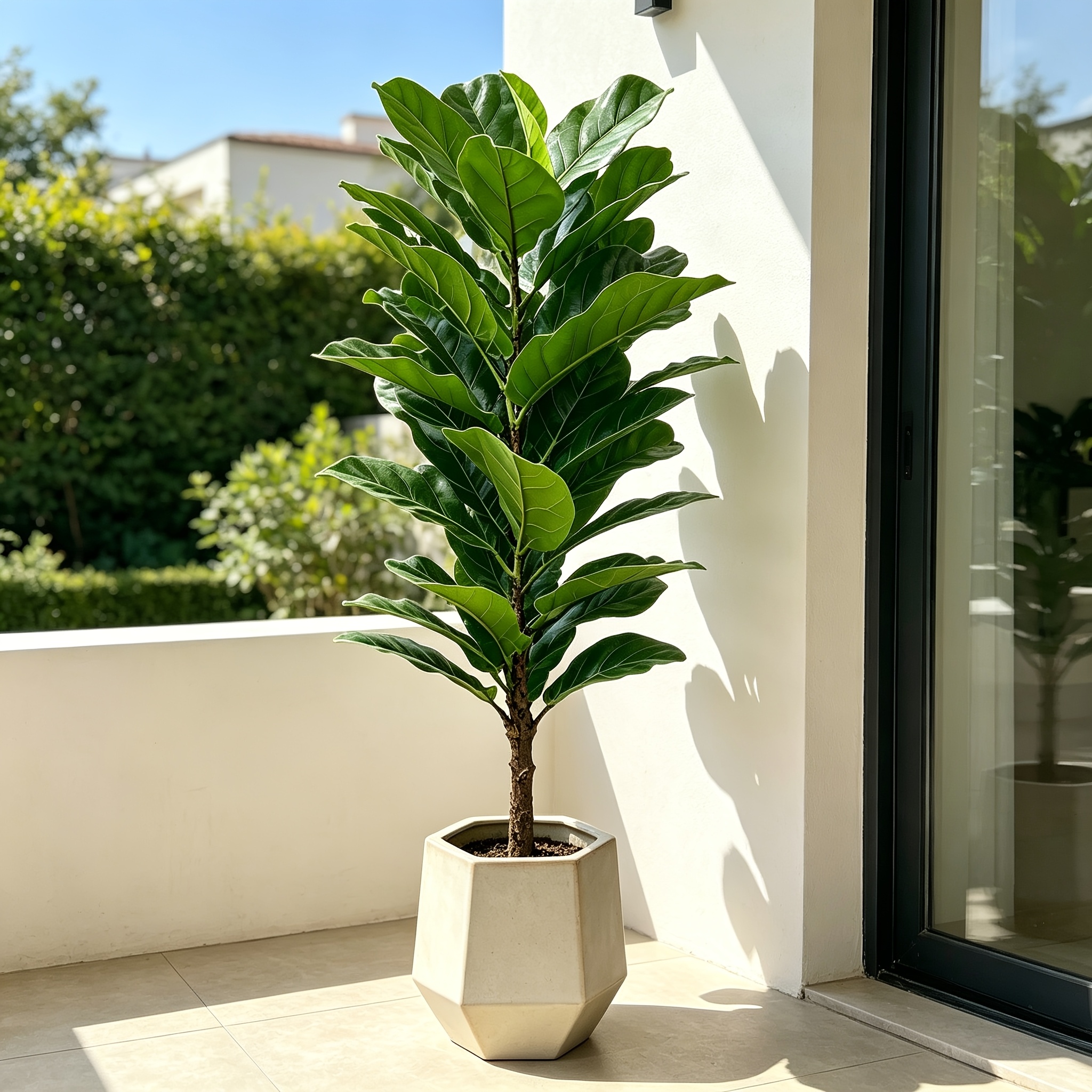 TEMU 48.03-inch Large Artificial Palm Tree, Suitable For Indoor And Outdoor Decoration - Realistic Fake Palm With Green Leaves, Maintenance-free