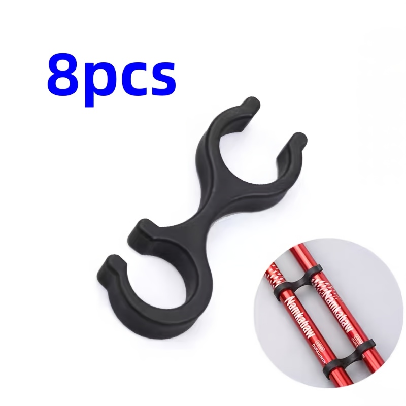 Image of 8pcs Hiking Trekking Pole Clip Set, Double Pole Clamp Figure-8 Connector For Nordic Walking Poles, Camping And Hiking Accessories
