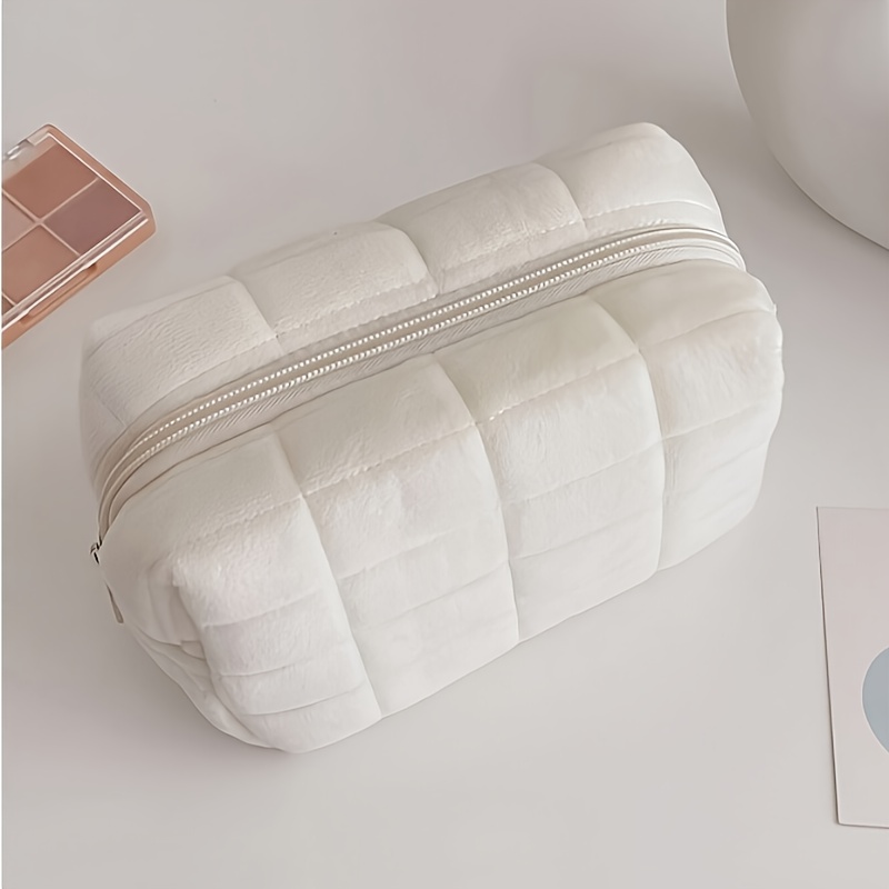 a cosmetic storage bag designed with a chic and minimalist   for students and women for travel storage makeup bags vacation organizers and large capacity cosmetic cases   suitable for lipsticks brushes skincare products phones   and small items making it versatile for home use gifts and vacations featuring a bohemian style Product details 2